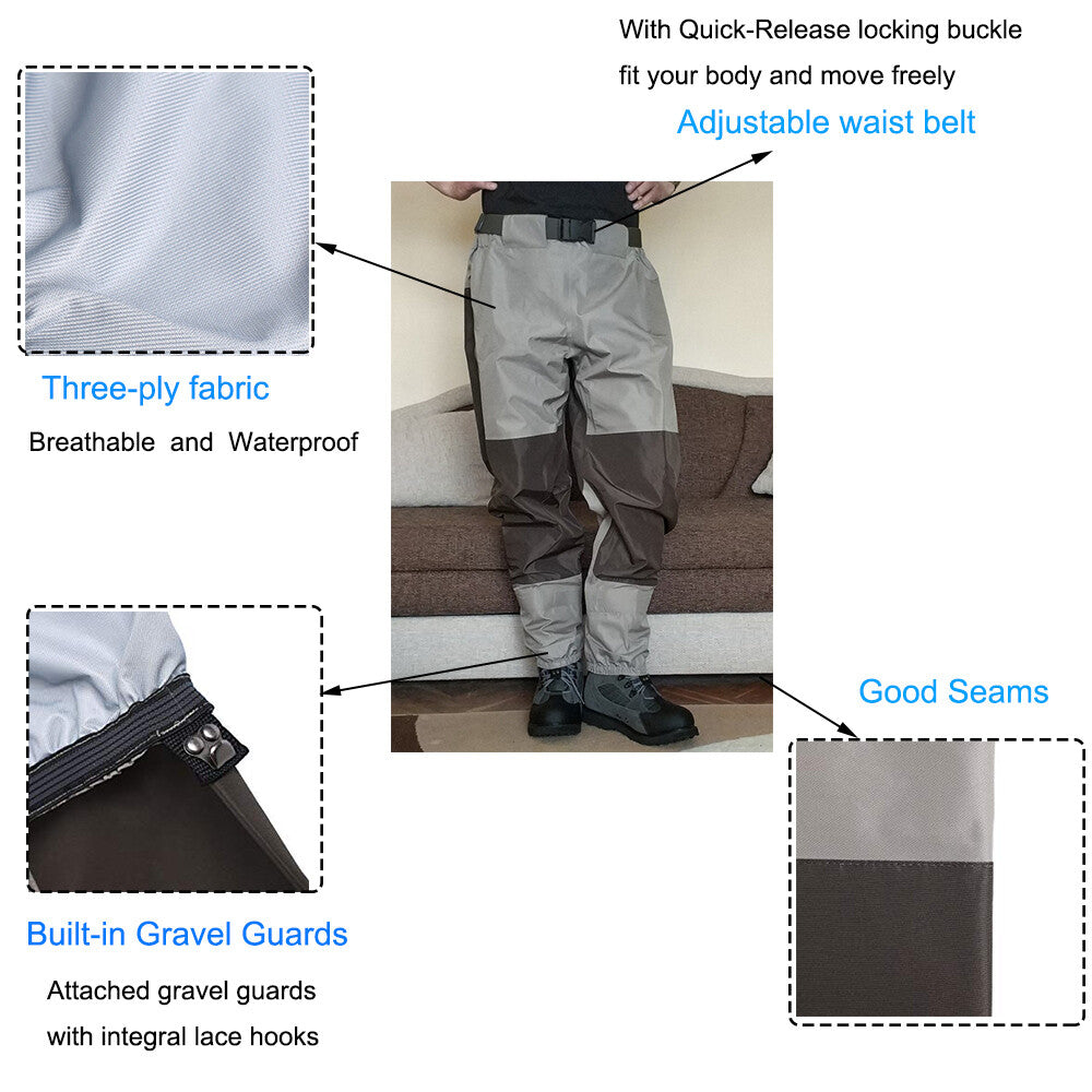 Waterproof Breathable Fly Fishing Waist Waders for Hunting & Fishing