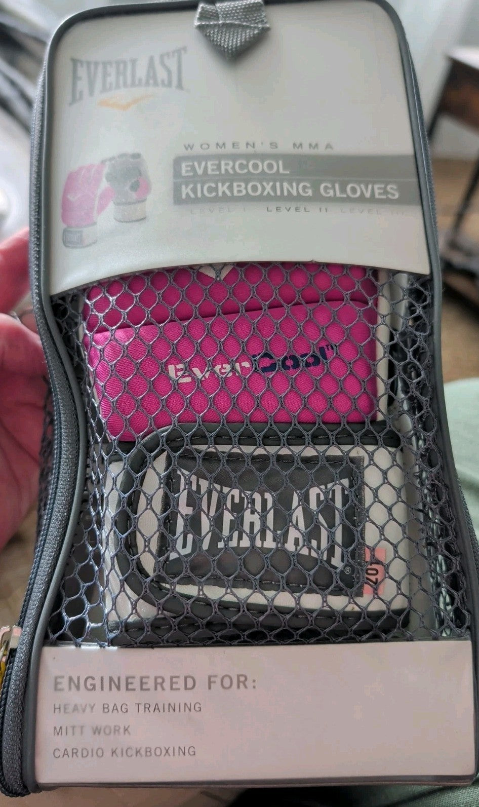Women’s Kickboxing Gloves Level 2 MMA Training Pink & White