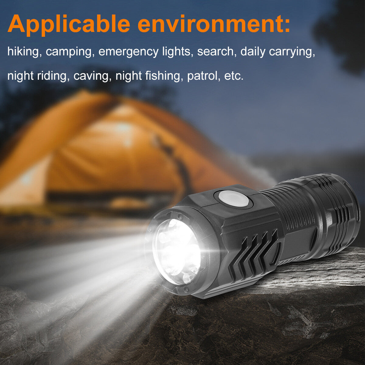 Mini LED Tactical Flashlight USB Rechargeable Handheld Work Light