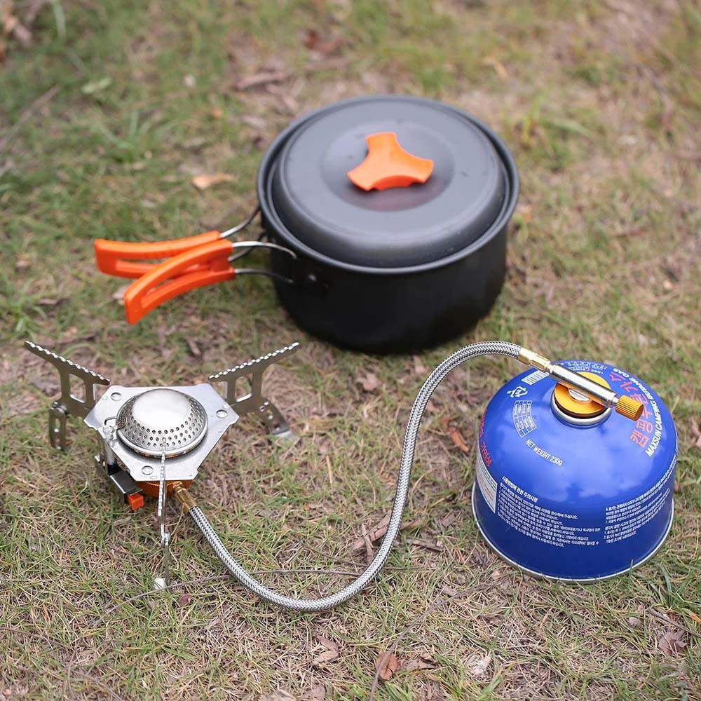 Portable 3900W Camping Gas Stove with 1Lb Propane Tank Adapter for Outdoor Cooking