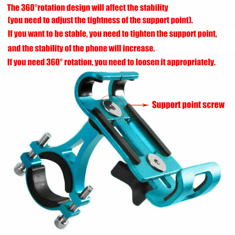 Universal 360° Aluminum Handlebar Phone Mount for Bikes and Motorcycles