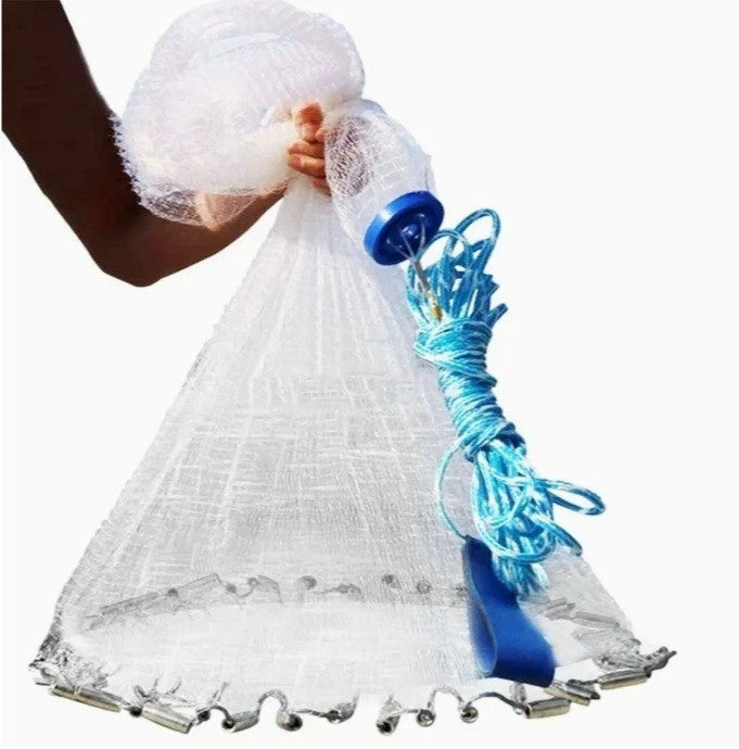 Fishing Cast Net for Bait - Multiple Sizes, Easy Throw Nylon Mesh