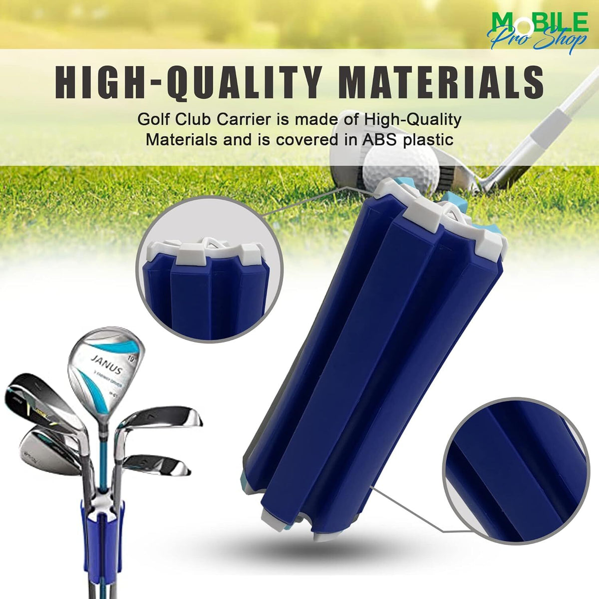 Golf Club Carrier – Lightweight Durable Holds 6 Clubs with Carry Handle