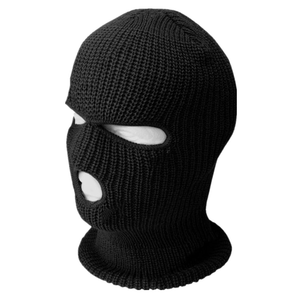 Winter Ski Face Mask with 3 Holes Balaclava Hood Beanie Black Tactical