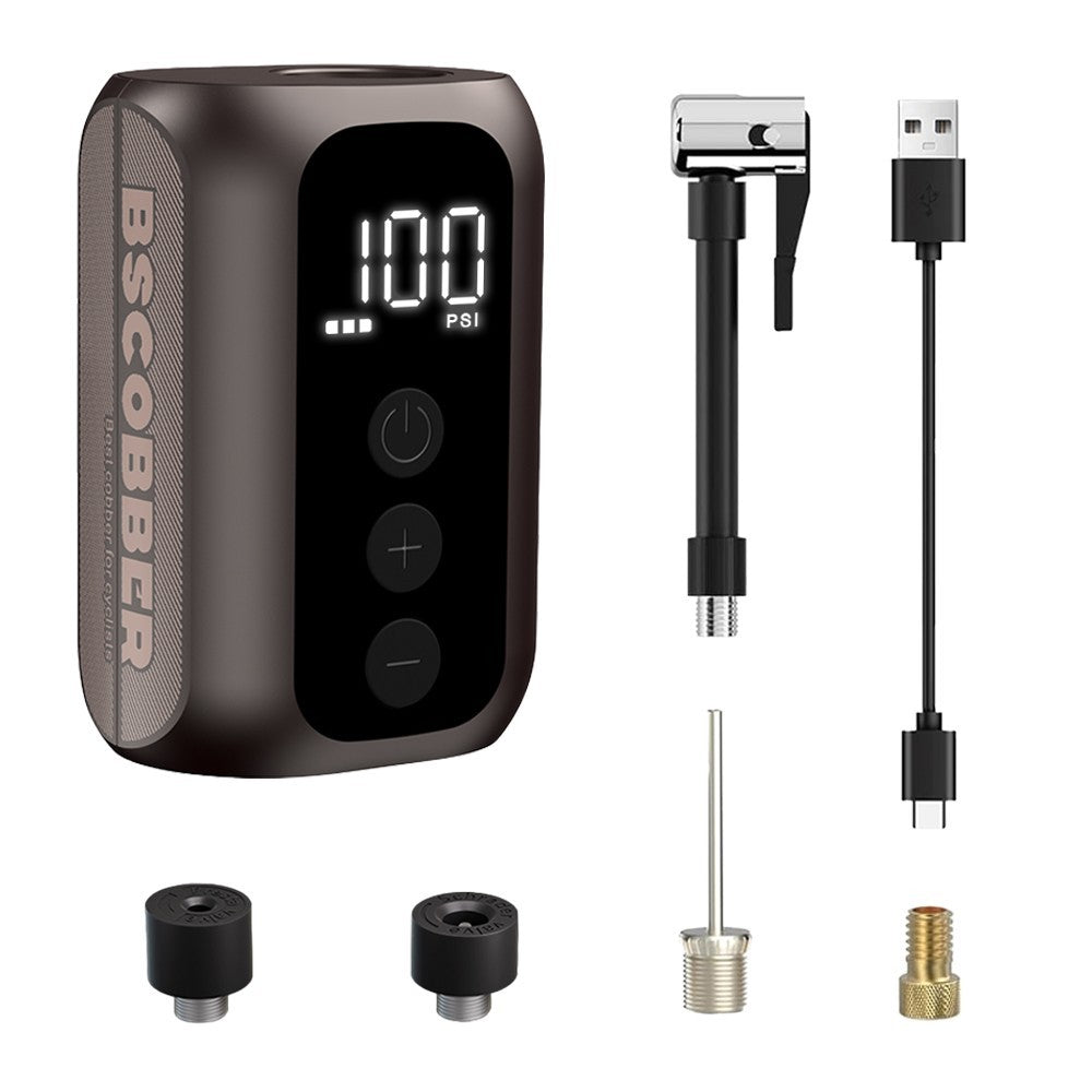 Mini Electric Bicycle Pump 100PSI Portable Cordless Inflator with Digital Screen