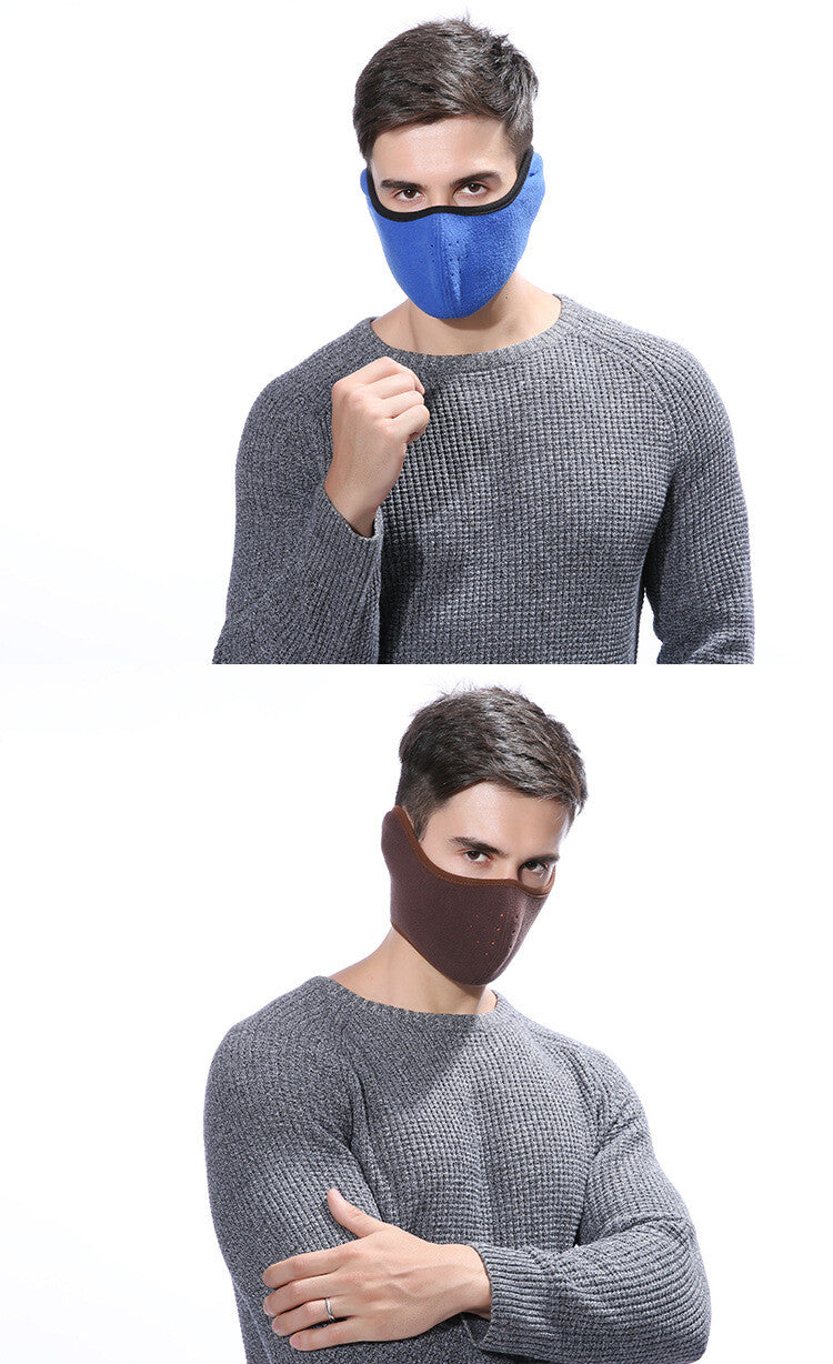 Winter Fleece Half Face Mask Windproof Ski Motorcycle Balaclava Ear Warmer