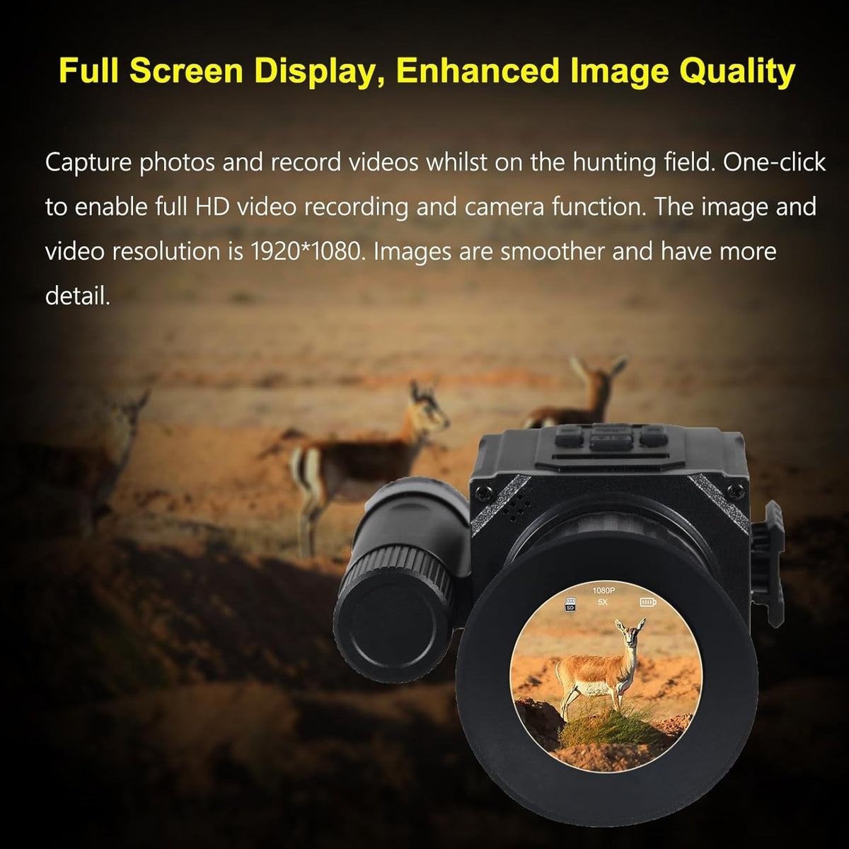 Night Vision Scope 5X AI Zoom HD 1080P with Shockproof 400M Range