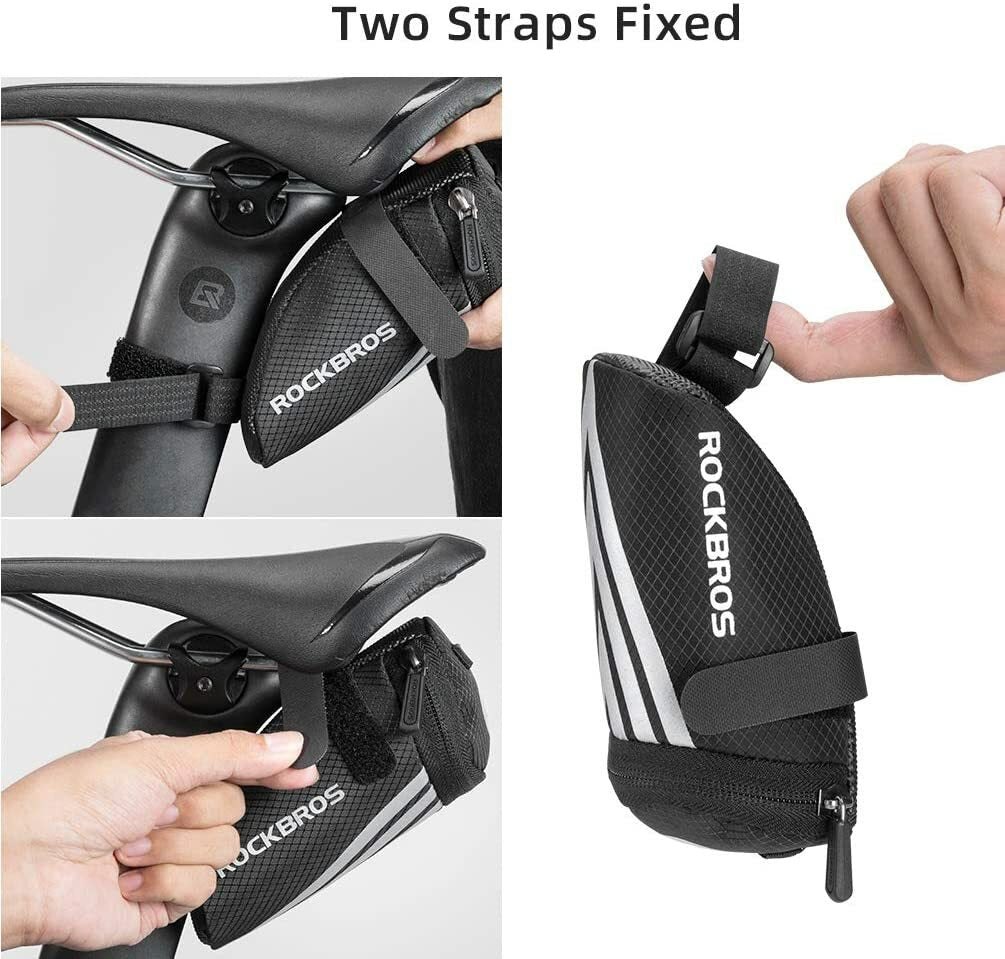 Bike Saddle Bag Waterproof Bicycle Seat Storage Pouch Small & Portable