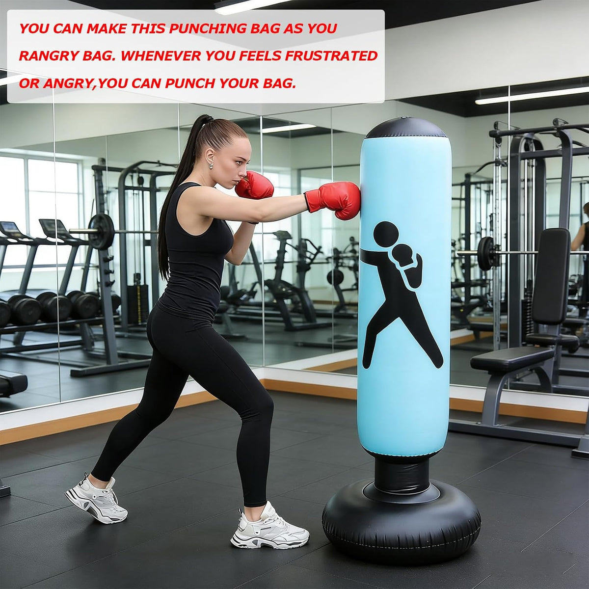 Inflatable Punching Bag for Adults Kids Heavy Duty Boxing & Martial Arts Training