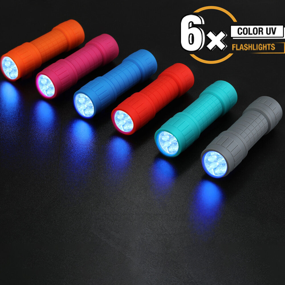 Mini UV Black Light Flashlight 9-LED 395nm for Stains Scorpions Pet Urine Detecting