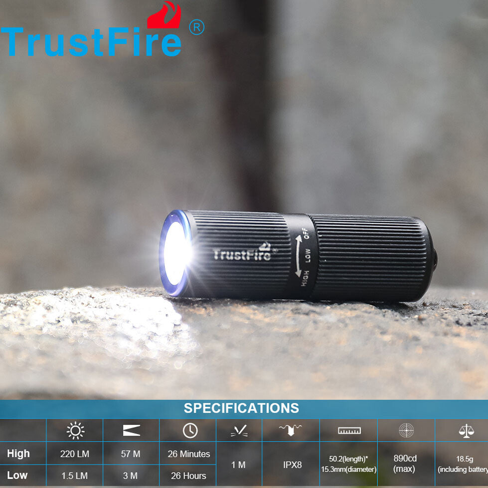 Mini Keychain Rechargeable LED Flashlight - Compact EDC Torch