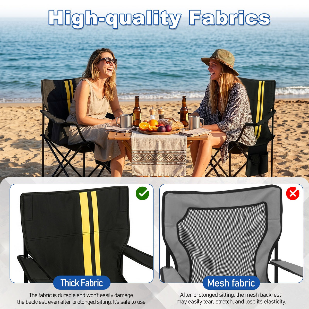 Heavy Duty Portable Camping Chair with Foldable Design for Indoor Outdoor Use