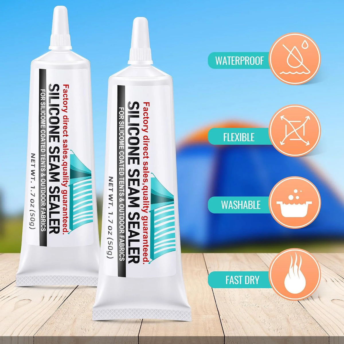 Waterproof Tent Seam Sealer Clear Sealant for Tents and Tarps 100ml