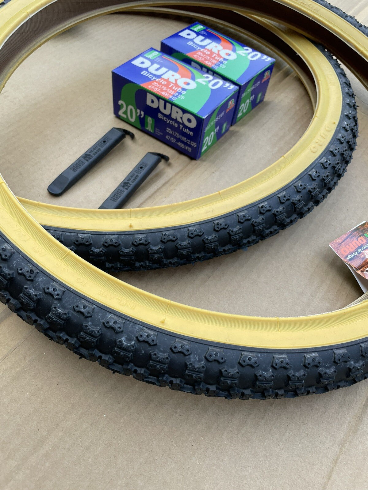 20x1.75 Bike Tires and Tubes Set for BMX, Freestyle, Kids Bikes - Black & Gum Wall
