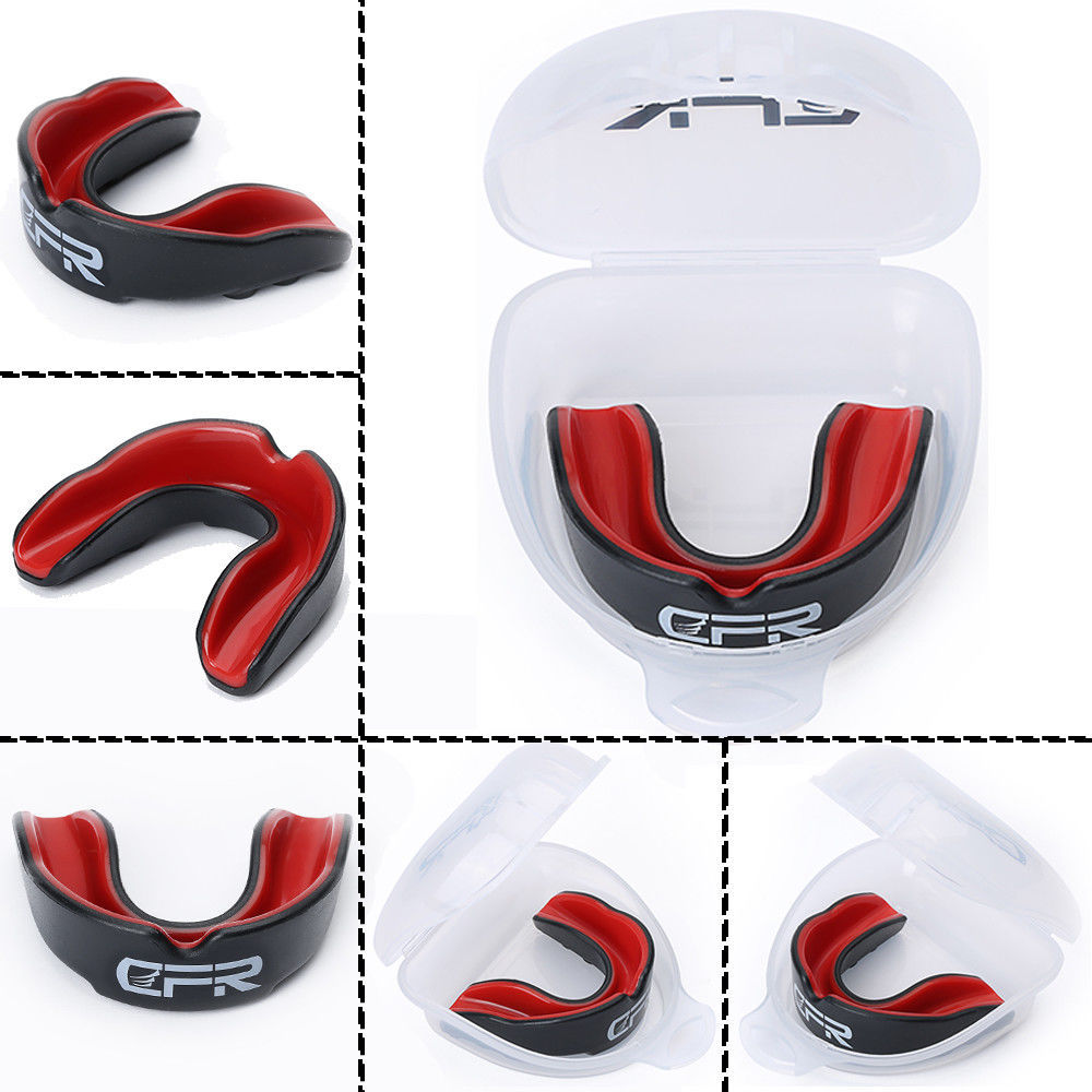 Gel Mouth Guard Case for Teeth Grinding Boxing MMA Sports Kids Adults