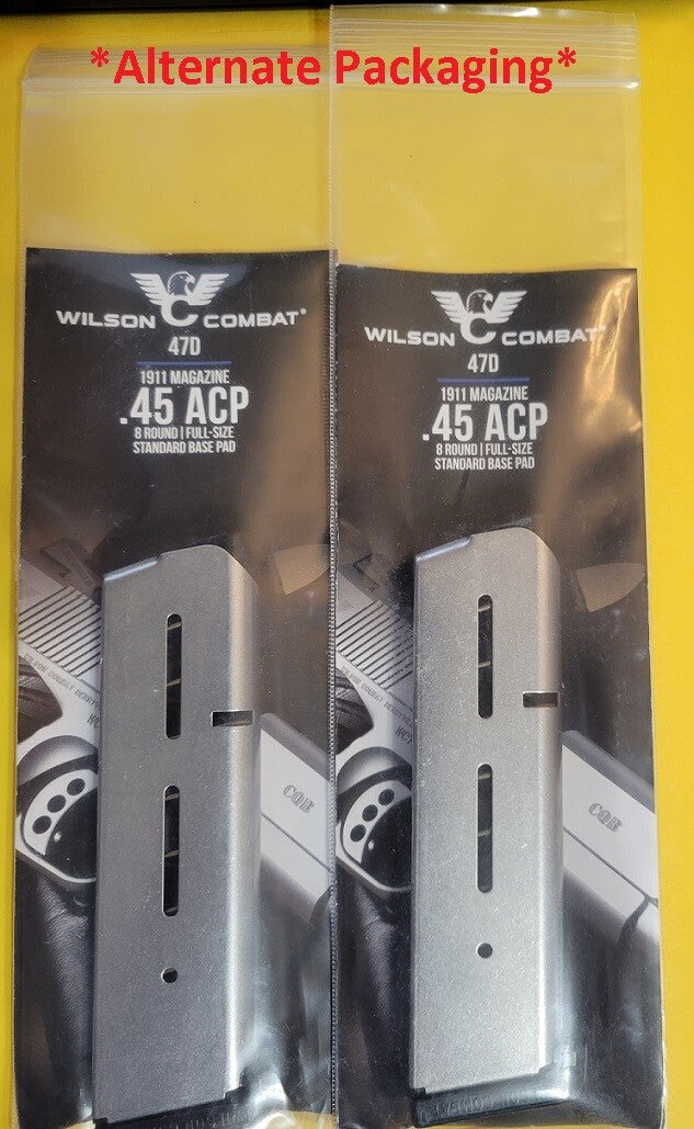 Wilson Combat 1911 45 ACP 8-Round Full Size Magazine Stainless Steel Pack of 2