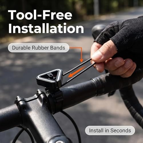 Universal Bicycle Bell Aluminum Alloy Triangle Bell with Rubber Band Mount - 22.2mm to 31.8mm Handlebar