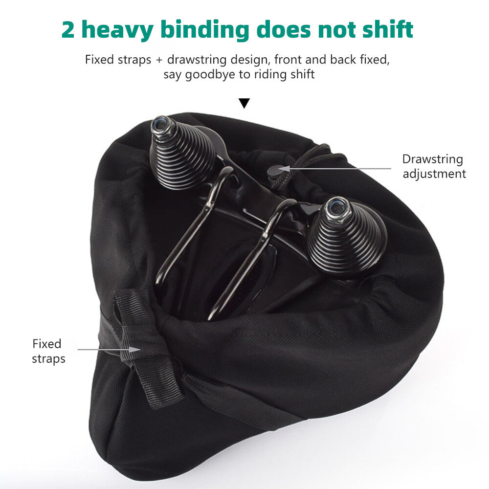 Large Wide Gel Bike Seat Cushion - Shock Absorbing Bicycle Saddle Cover