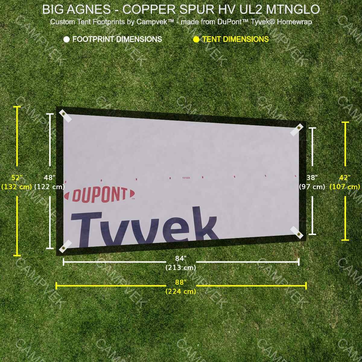 Tyvek Tent Footprint for BIG AGNES COPPER SPUR HV UL2 Mountaineering Tent