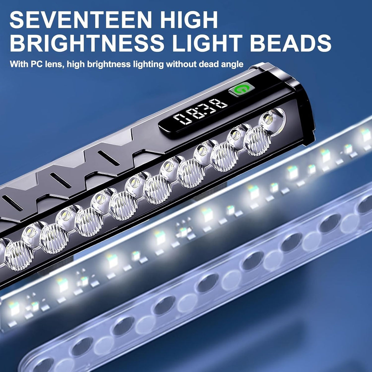 Rechargeable 4800LM Bicycle LED Light Bar with 10000mAh Battery for Night Riding