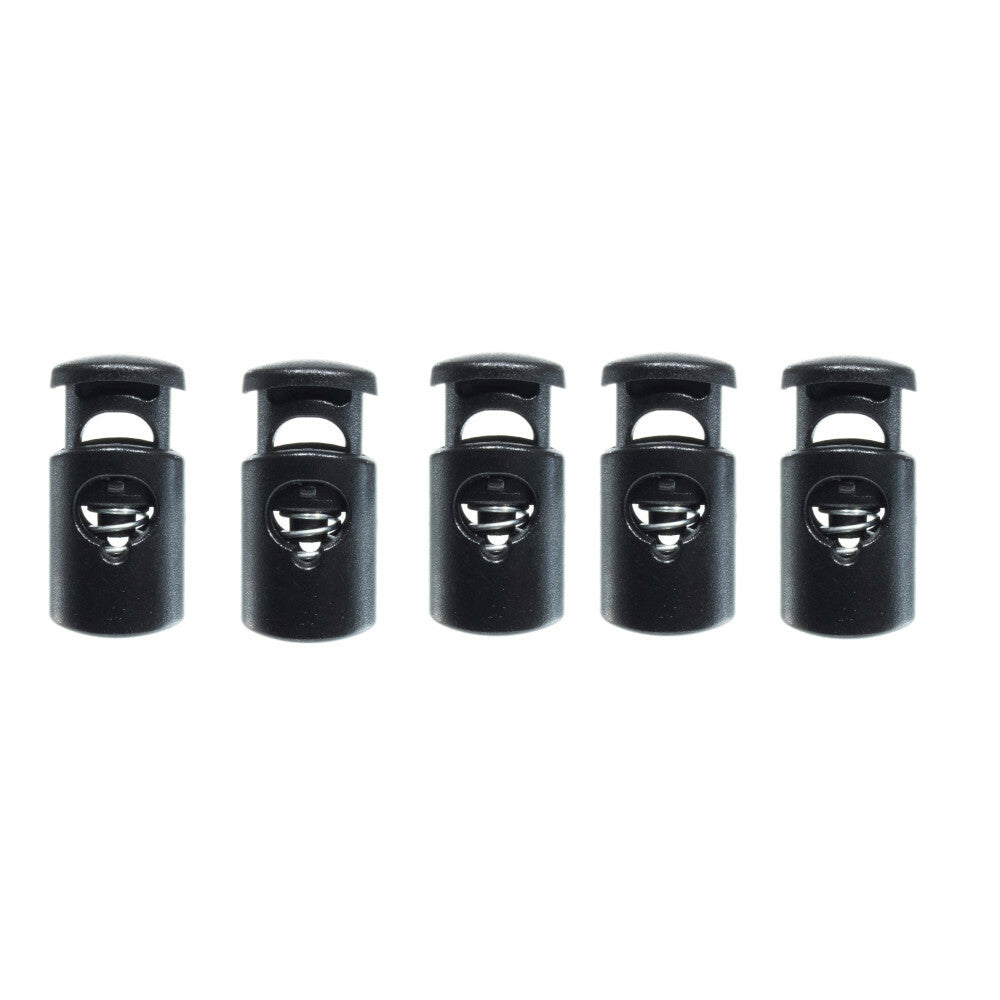 Plastic Toggle Barrel Cord Locks - Shock Cord Stopper Set, 5 Pack