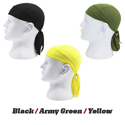 3 Pack Skull Cap Motorcycle Head Wrap Tie Durag Cycling Hat Quick-Drying