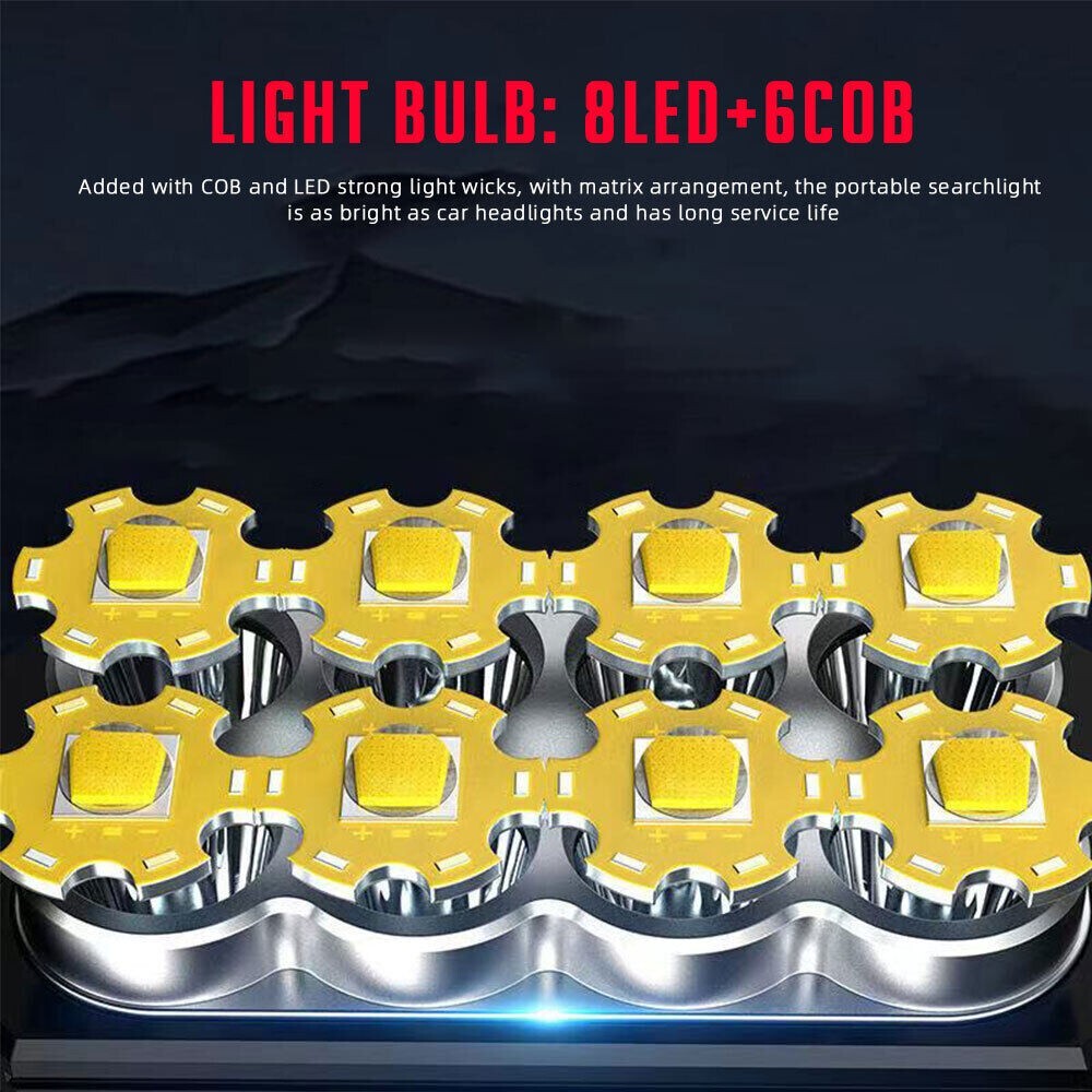 Rechargeable LED Tactical Flashlight 12000000LM USB Outdoor Searchlight