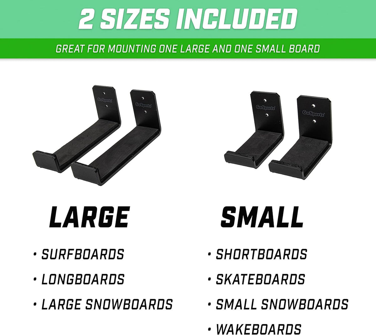 Universal Wall Mount Snowboard & Skateboard Display Racks 2 Pack