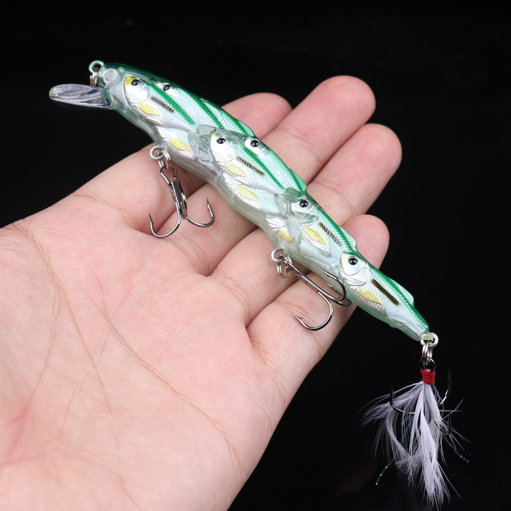 Artificial Fishing Lures Set - Minnow Plume Tail, 11.5cm, 15.5g, 5 Pieces