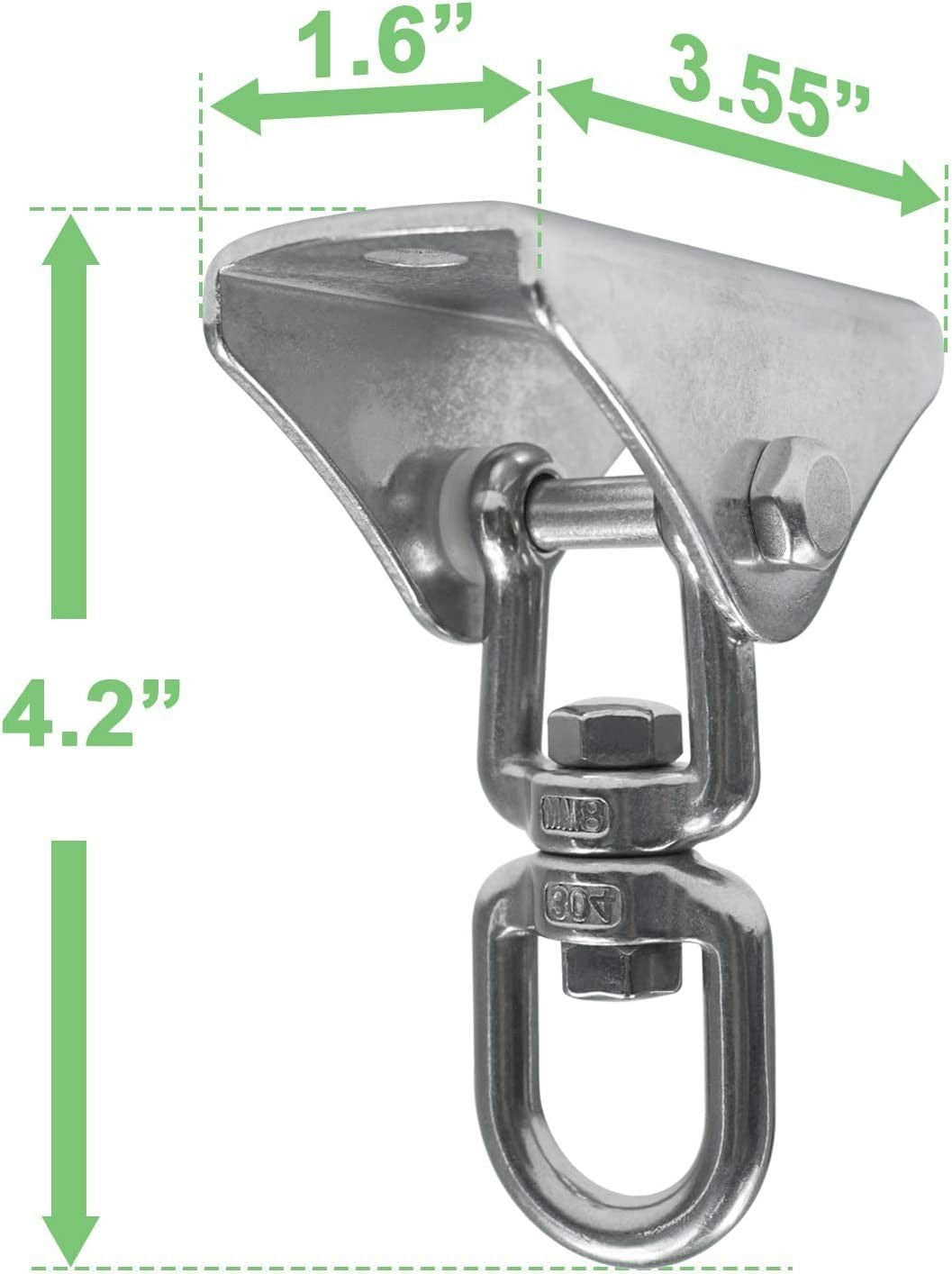 Heavy Bag Hanger with Stainless Steel Swivel Chain and 4 Snap Hooks