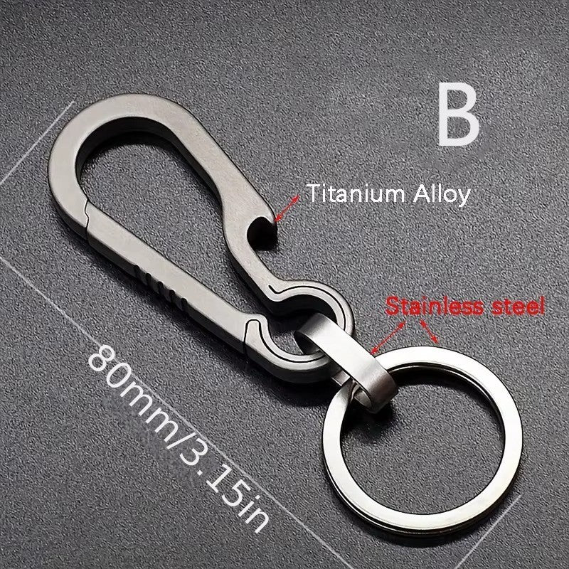 Titanium Carabiner Keychain with Bottle Opener - Camping, Hiking, Travel Accessory