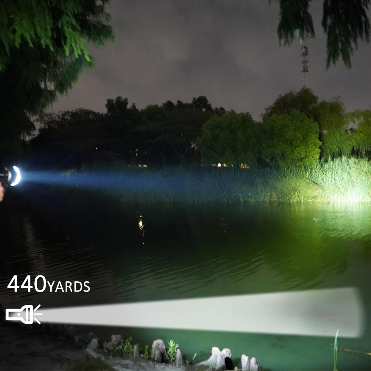 LED Portable Spotlight 2000 Lumens Handheld Flashlight for Hunting Search