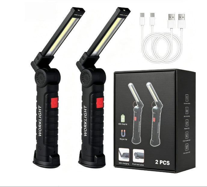 Rechargeable LED Work Light with Magnetic Base, 360° Rotatable, USB-C