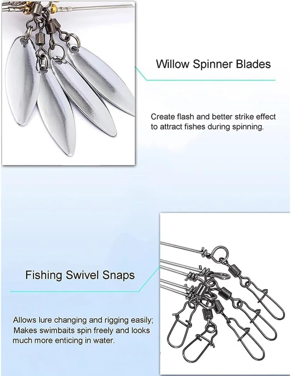 2-Piece Umbrella Rig for Bass and Striper Fishing, Swimbait Tackle Kit
