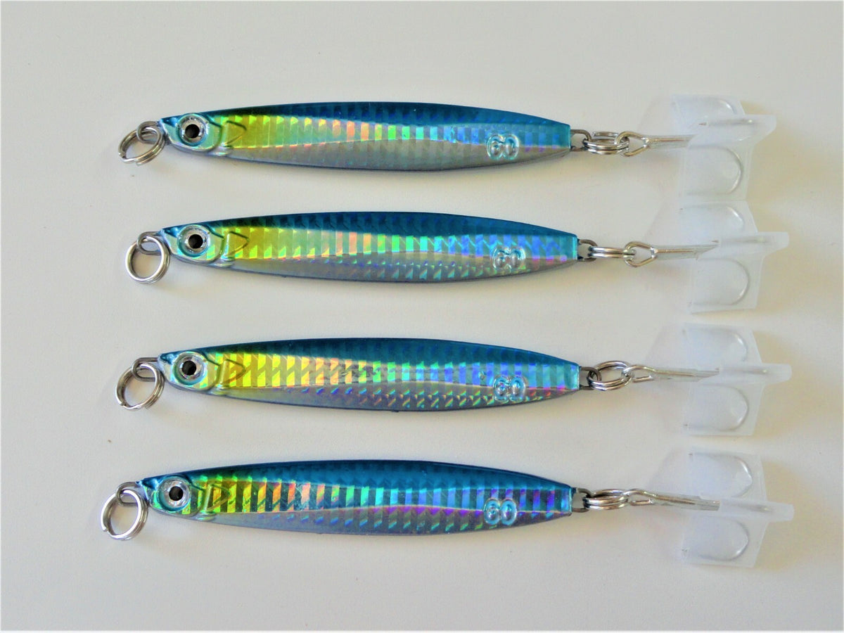Fishing Jigs 60g/2oz Blue Sardine Vertical Fish Lures for Saltwater & Freshwater