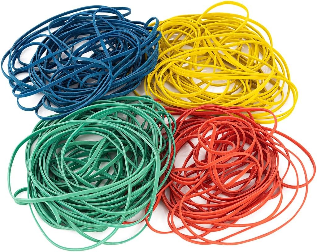Heavy Duty Rubber Bands 1/2 LB Multicolor 7x1/8 Inches Bulk Pack