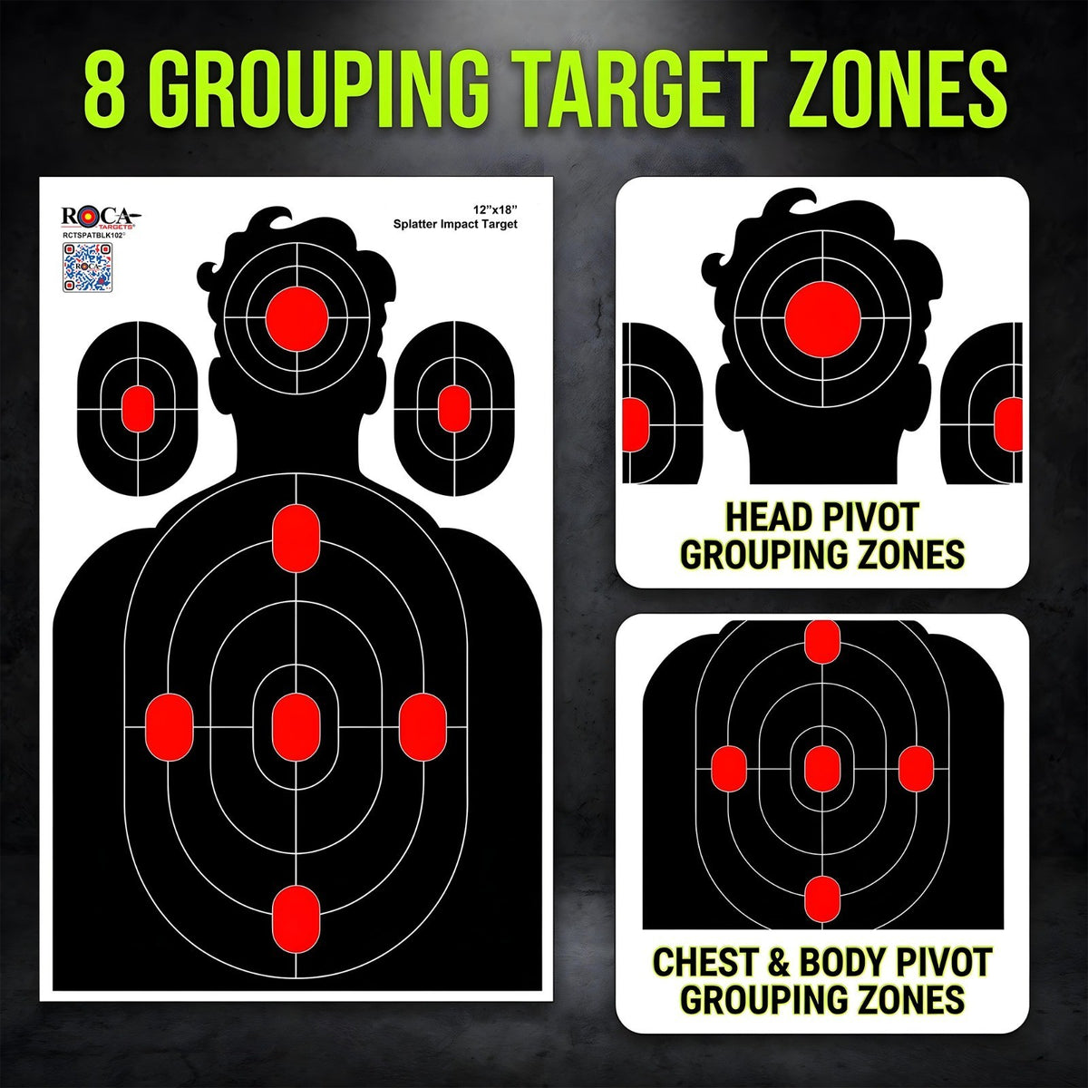 Reactively Impact Target Set - 12x18 Inch Silhouette Shooting Targets, 20 Pack
