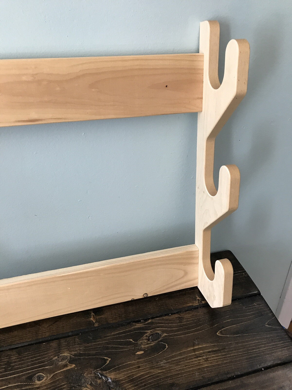 Unfinished Amish-Made Solid Pine Gun Rack Wall Mount - Fits Rifles & Shotguns