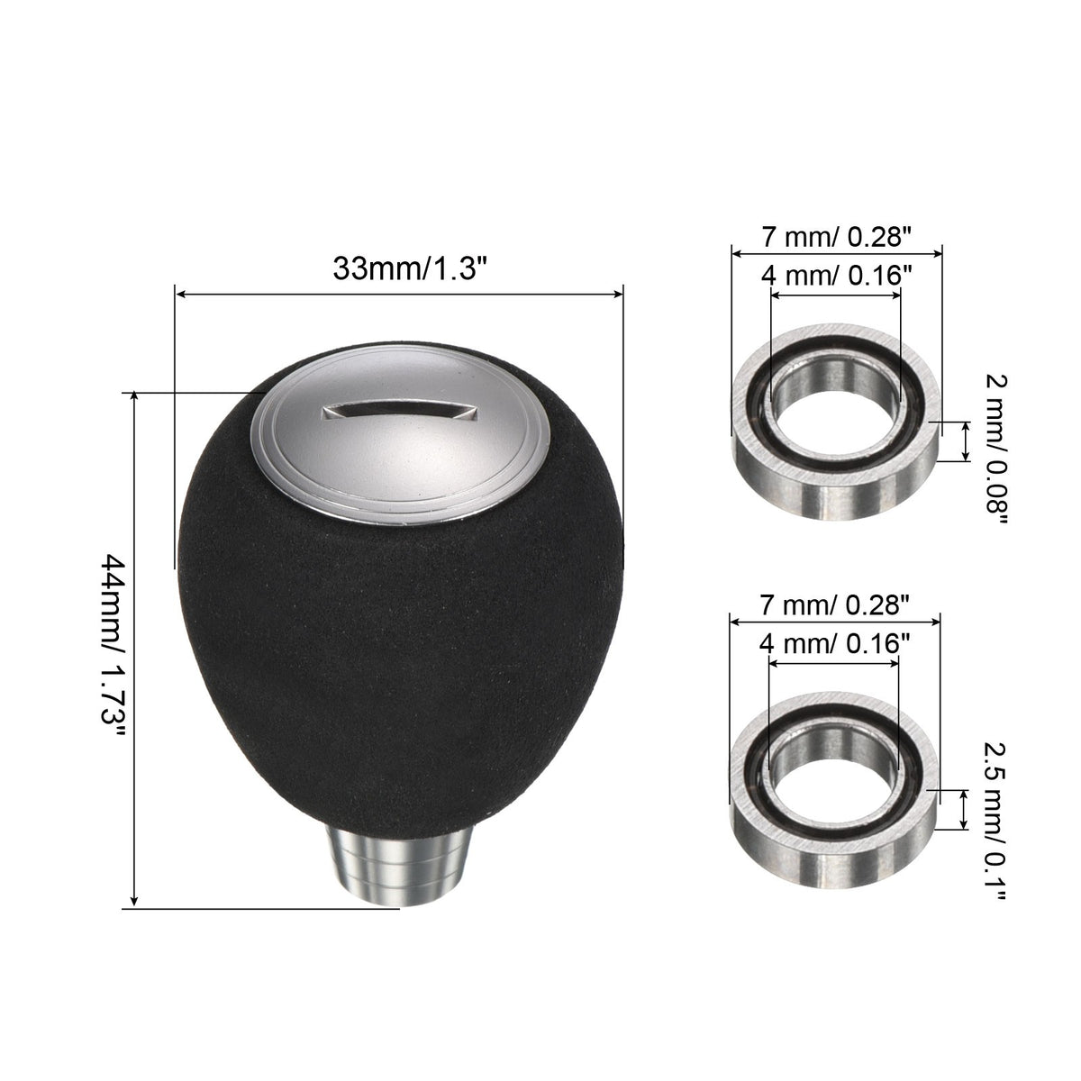 Fishing Reel Handle Knob EVA Metal Power Handle Grip Silver