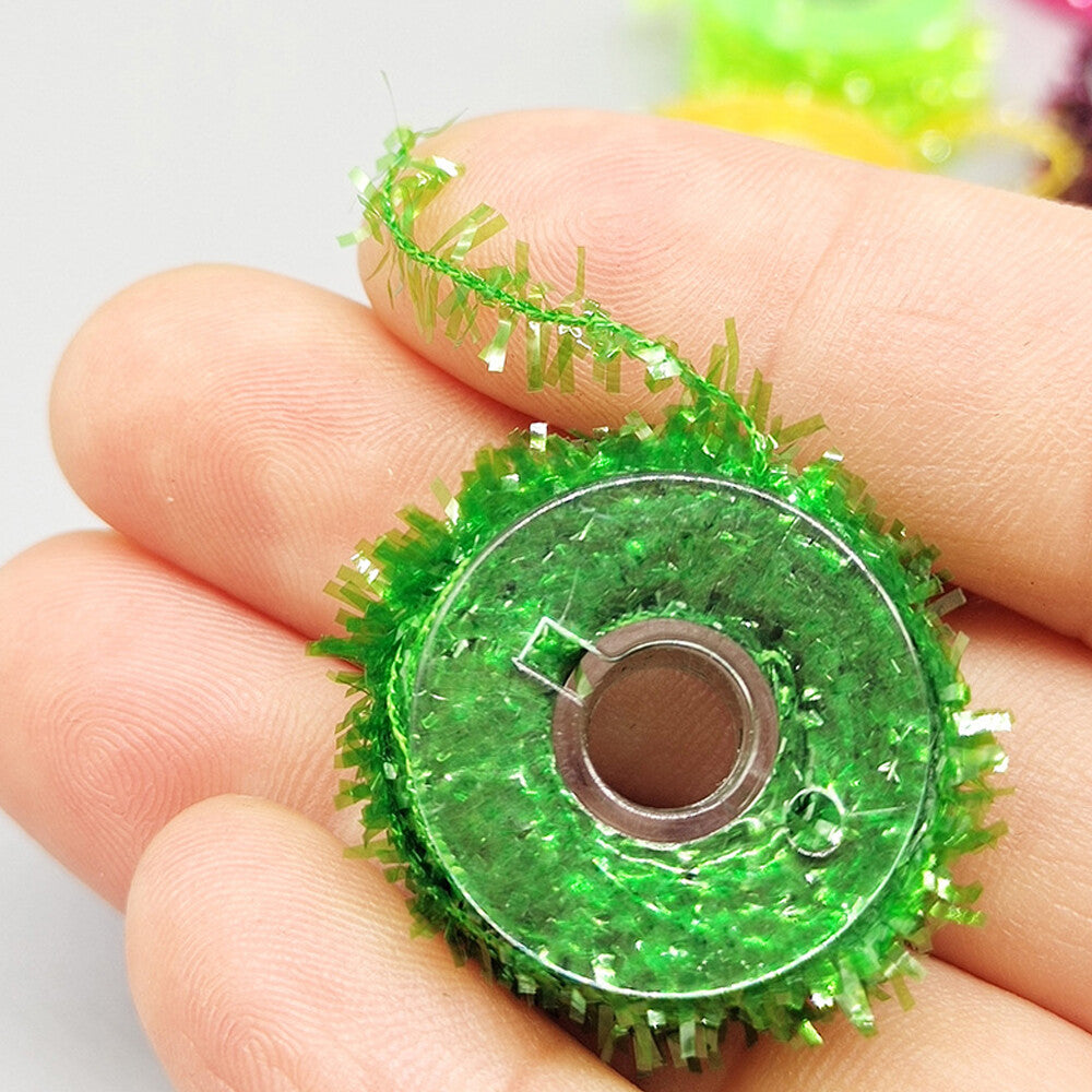 15 Colors Fly Tying Material Crystal Flash Tinsel Chenille Thread for Fishing
