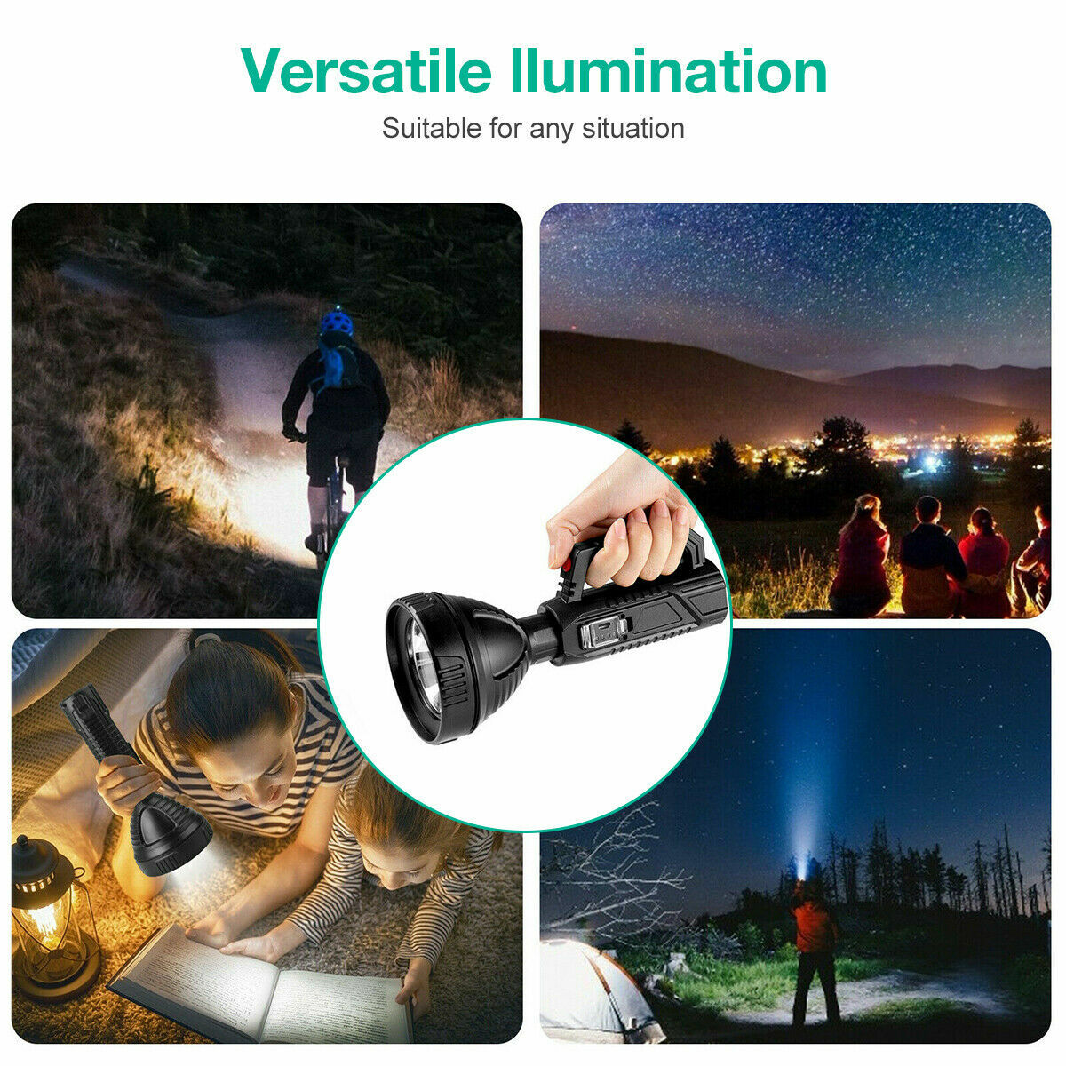 Rechargeable LED Searchlight Handheld Spotlight with 1640ft Range