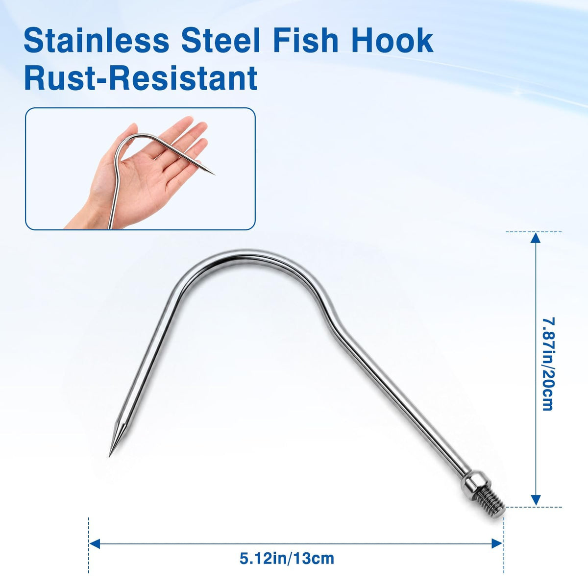 Stainless Steel Fish Gaff Hook Head for Fishing, Durable & Sharp