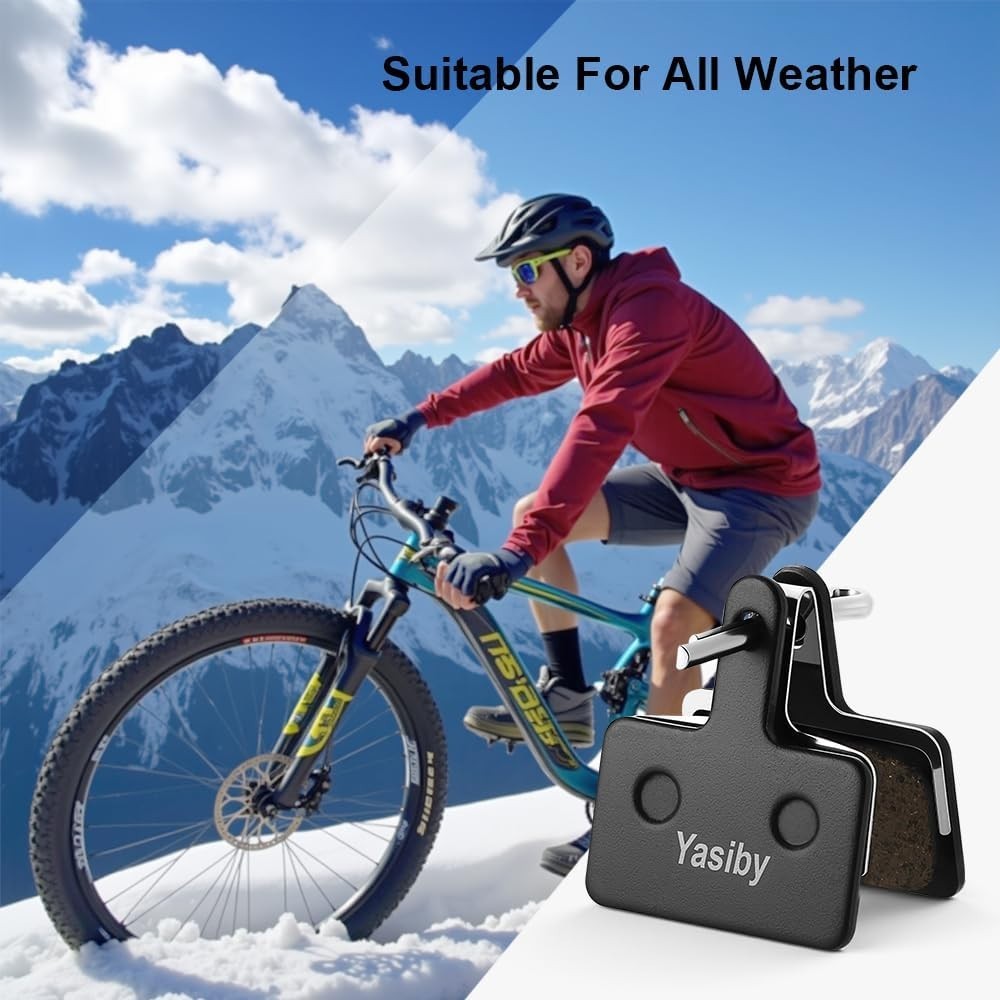4 Pairs MTB Disc Brake Pads Set Resin & Semi-Metallic Quiet Brake Replacement Kit