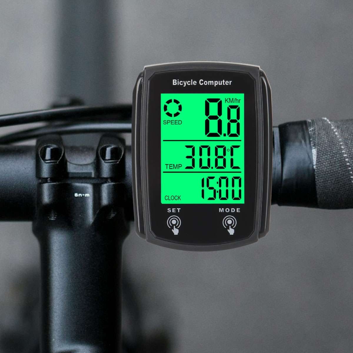 Wireless Digital Bicycle Speedometer with LCD Odometer and Waterproof Design