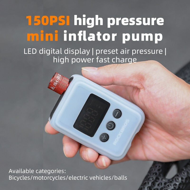 Electric Bicycle Pump 150psi Portable Inflator with Digital LED Display