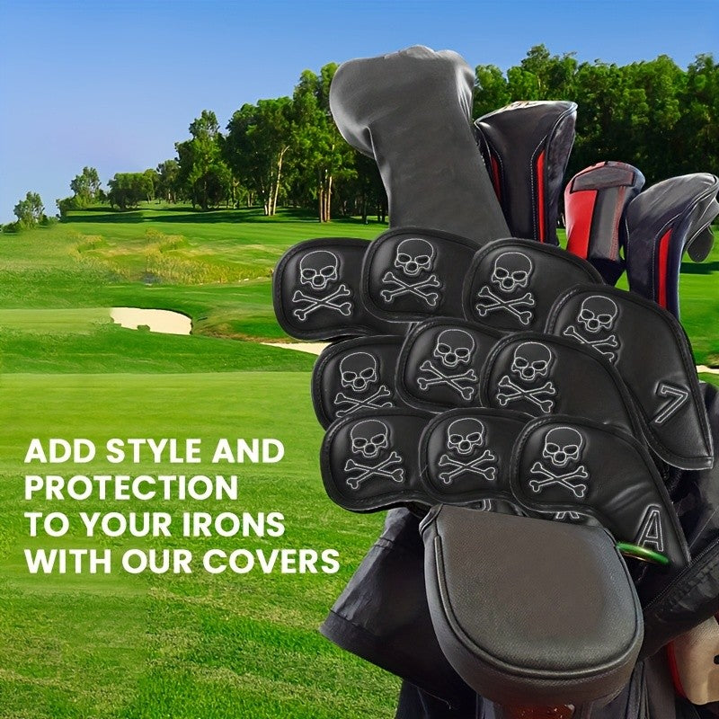Golf Skull Skeleton Headcover for Irons - Black Golf Club Head Cover