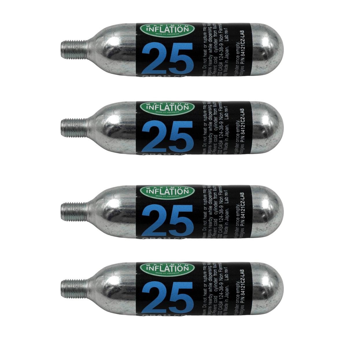CO2 Bike Tire Refill Cartridges 25g Threaded for Cycling Maintenance