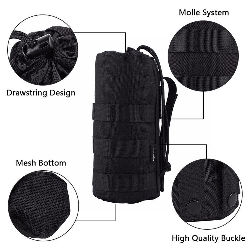 35oz Outdoor Tactical Water Bottle Pouch Hiking Belt Holder Military Gear