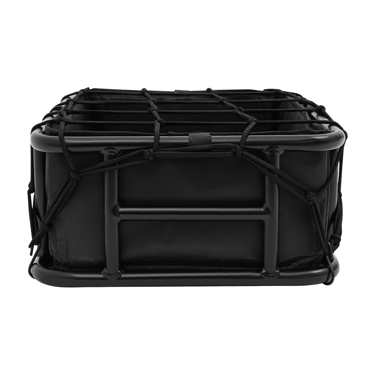 Rear Bicycle Basket with Luggage Net & Inner Liner - Black, 15L Capacity