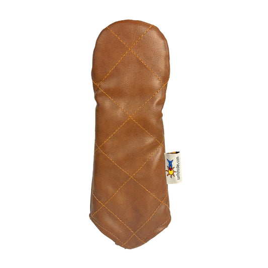 Golf Hybrid Headcover - No Indicator - Sunfish Brown Quilted Synthetic Leather